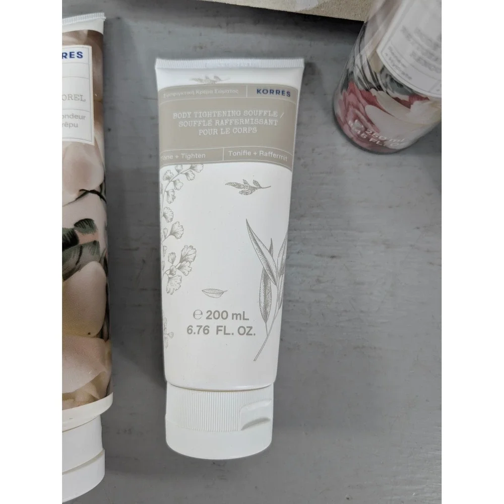Korres Grecian Gardenia Body Care Set Body Butter Souffle Cleanser 4pc NIB